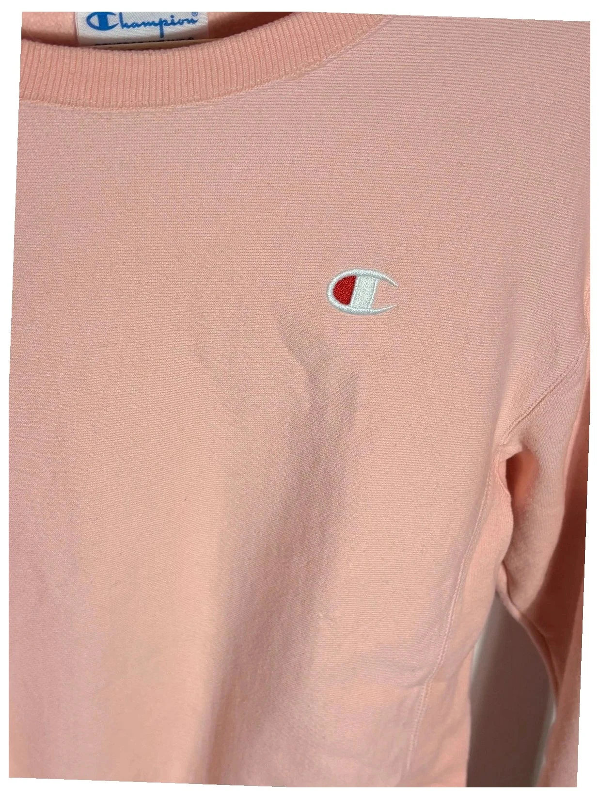 Powder pink Champion Reverse Weave crewneck women's S streetwear sweatshirt – photo 5